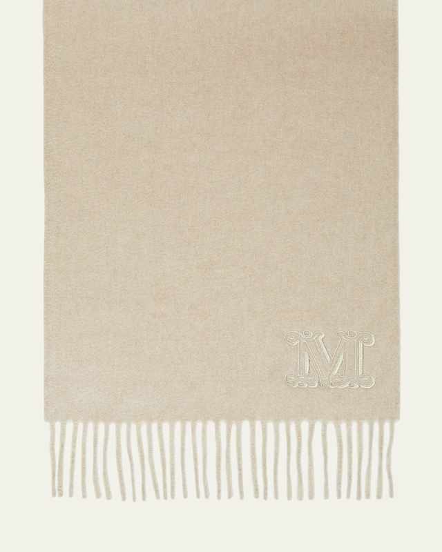 Logo Fringe Cashmere Scarf